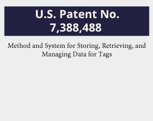 METHOD AND SYSTEM FOR STORING, RETRIEVING, AND MANAGING DATA FOR TAGS – U.S. Patent No. 7,388,488